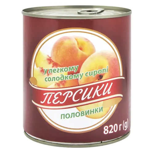 Персик Субота консервований в сиропі 820г