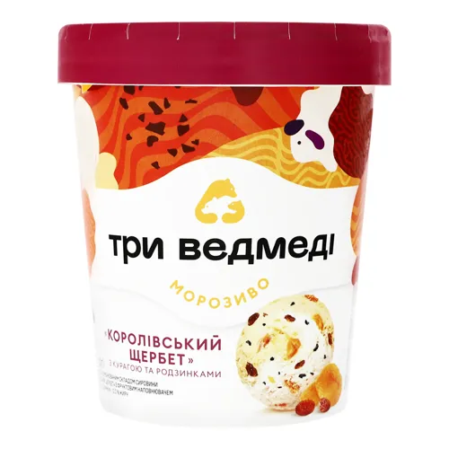 Морозиво 12% Курага-родзинки Королівський щербет Три ведмеді відро 320г