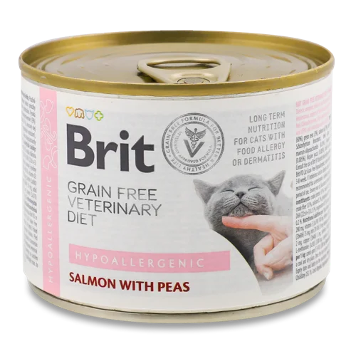 Корм Консервований Для Котів Veterinary Diet Brit З/Б 200г, Зменшення Алергії
