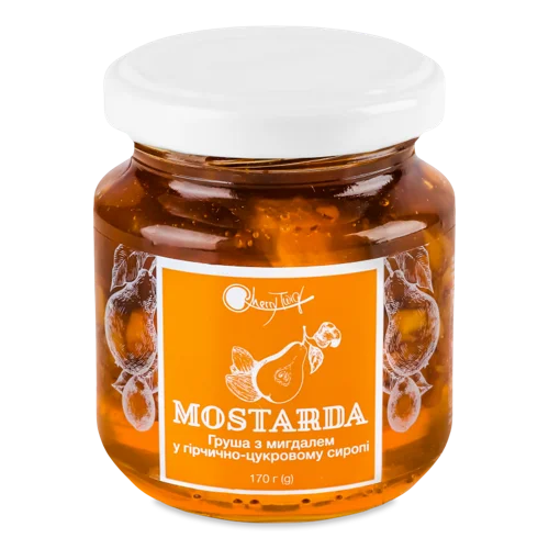 Добавка Фруктова Груша З Мигдалем У Гірчично-Цукровому Сиропі, с/б 170г