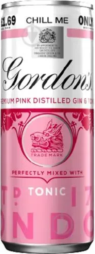 Напій слабоалкогольний Gordon's PINK GIN-TONIC 5% 0.25л ж/б