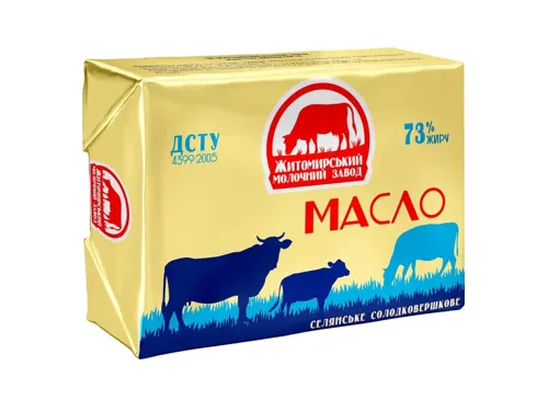 Масло Житомирський Молочний Завод Селянське солодковершкове 73% 180г
