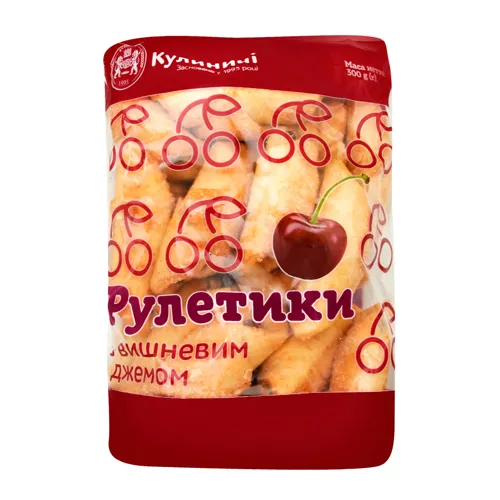 Печиво здобне Рулетики з вишневим джемом Кулиничі м/у 300г