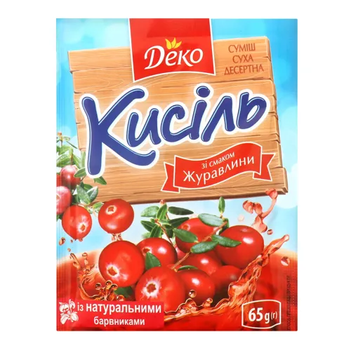 Кисіль зі смаком журавлини Деко м/у 65г