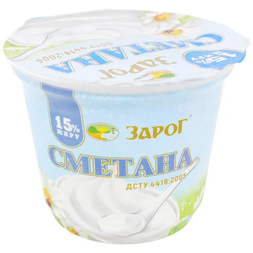Сметана Зарог термостатна 15% 200г