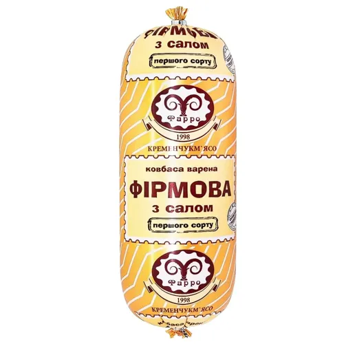 Ковбаса Фірмова з Салом варена 1с п/а Фарро Кременчукм'ясо