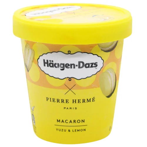 Морозиво Haagen-Dazs Юзу та лимон зі шматочками макарун 420мл