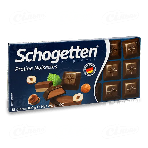 Шоколад Schogetten молочний з нугою 100г