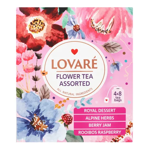 Чай квітковий Assorted Lovare картонна упаковка 32х1.5г