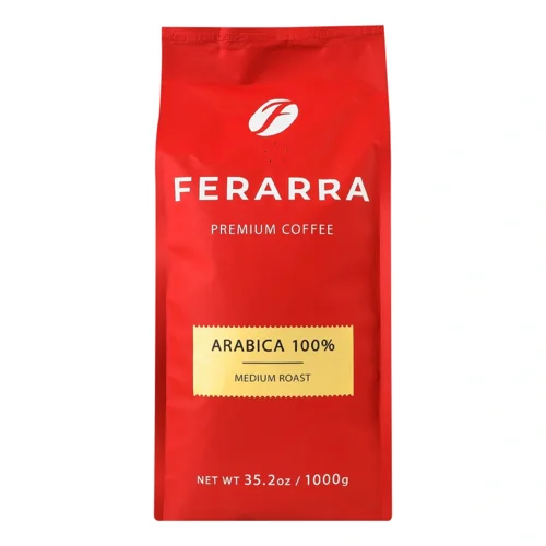 Кава натуральна смажена в зернах 100% Arabica Ferarra м/у 1000г