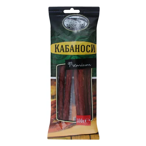 Ковбаски Кабаноссі Premium Запорізькі ковбаси натуральна оболонка м/у 100г