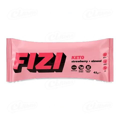 Батончик Fizi «Полуниця та мигдаль» протеїновий, 45г