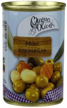 Оливки зелені Buena Oliva без кісточки з овочами 314мл