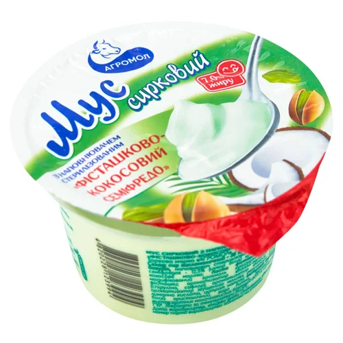 Мус сирковий Агромол фісташково-кокосовий  7% 150г