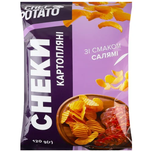 Снеки Сhef Potato картопляні зі смаком салямі 120г