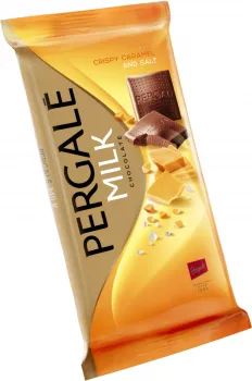 Молочний шоколад Pergale з хрусткою карамеллю та сіллю 93г