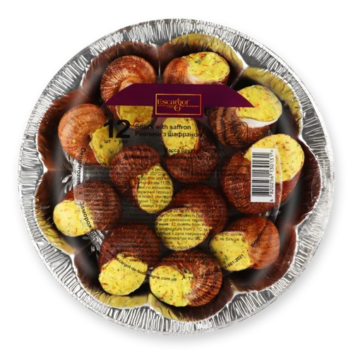 Равлики Заморожені Вищого Ґатунку З Шафраном, Лоток 130г