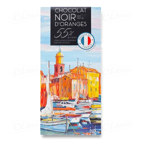 Шоколад чорний «Премія»® зі шматочками апельсина, 100г