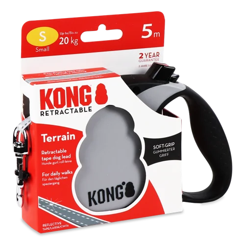 Поводок-рулетка Для Собак Kong Серый, В/ґ, 5м/20кг