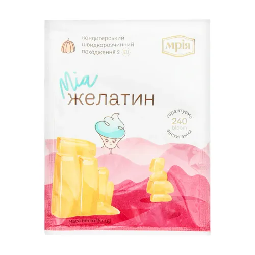 Желатин швидкорозчинний харчовий кондитерський Мрія м/у 15г