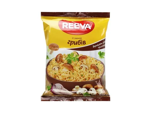 Вермішель швидкого приготування зі смаком грибів Reeva, 60г