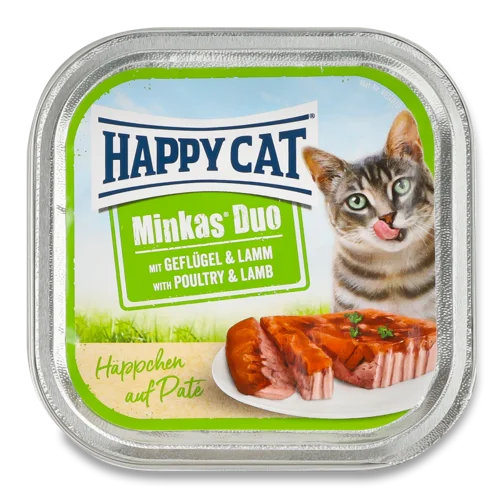 Корм Для Котів Happy Cat Duo Паштет Птиця-Ягненок, В/ґ, 100 г