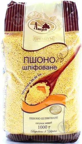 Крупа Август Преміум пшоно шліфоване 1кг