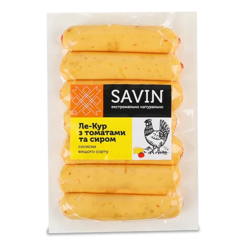 Сосиски Варені З М'яса Птиці З Томатами Та Сиром Ле-Кур, в/ґ, кг