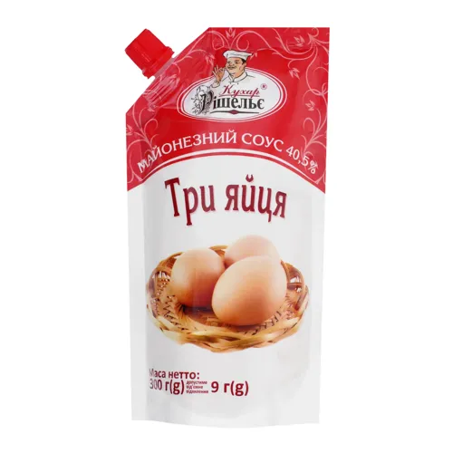Соус майонезний 40.5% Три яйця Кухар Рішельє д/п 300г