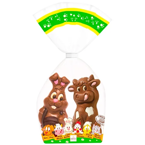 Фігурка Abtey Bunny & Cow з молочного шоколаду 140г