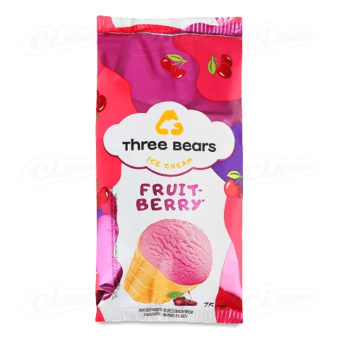 Морозиво Три ведмеді Fruit Berry плодово-ягідне, 75г