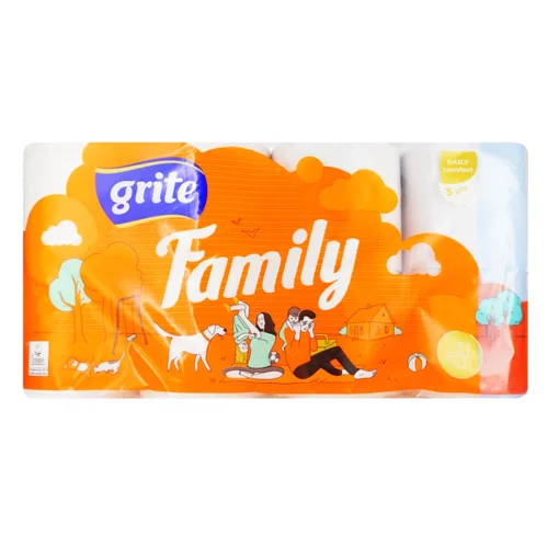 Туалетний папір Grite Family Decor 3-шаровий 8шт