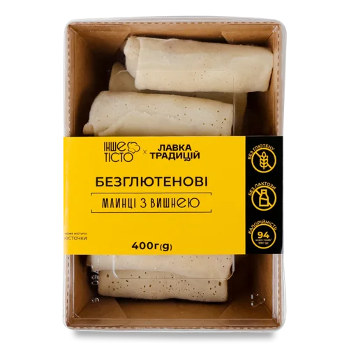 Млинці Заморожені Безглютенові З Вишнею, Тісто Лоток 400г