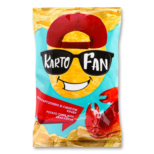 Чипси Картопляні Зі Смаком Краба, в/ґ, KartoFan, 130г