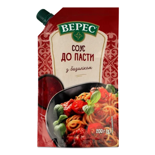 Соус з базиліком натуральний нестерилізований, До Пасти Верес, 200г