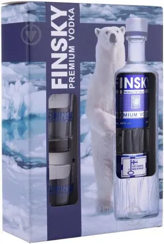 Набір Горілка Finsky Premium 40% 0,5л + чарки 2шт