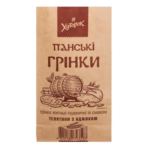 Гренки ржано-пшеничні зі смаком телятини з аджикою Панські Хуторок м/у 100г