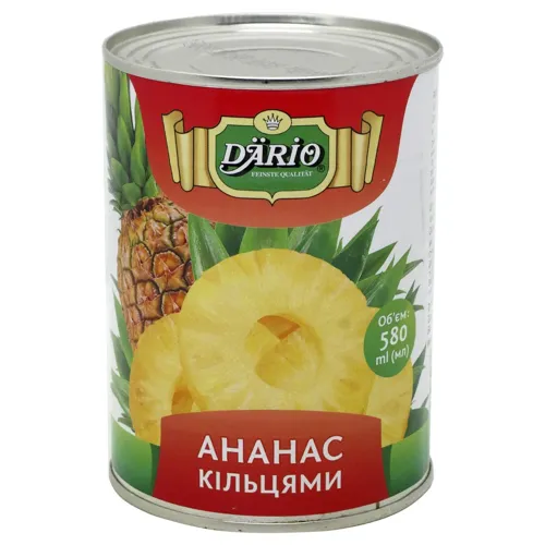 Ананас Dario кільцями в сиропі 580мл