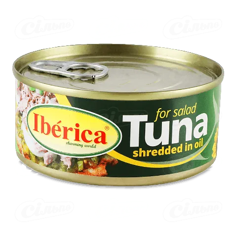Тунець для салатів в олії 150г ж/б з ключем Іберіка