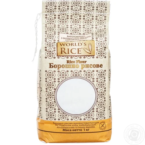 Борошно World's Rice рисове без глютену 900г