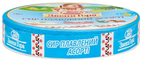 Сир плавлений 45% порційний Асорті Звени Гора