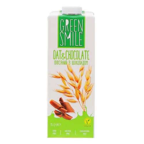 Напій вівсяний 1.5% ультрапастеризований збагачений кальцієм Oat&Chocolate Green Smile т/п 1л