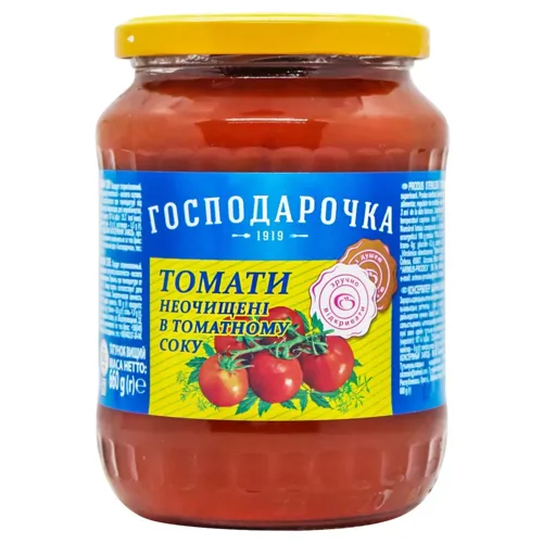 Томати Господарочка неочищені в томатному соку 660г