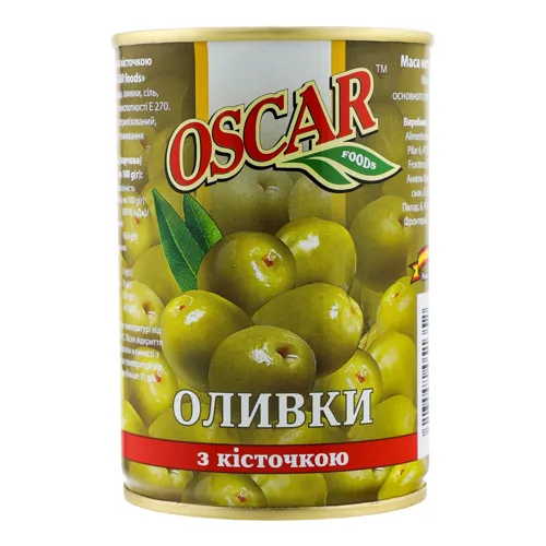 Оливки з кісточкою Oscar з залізній банці 280г