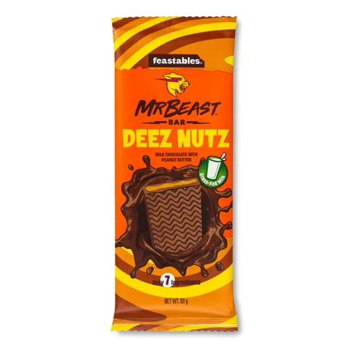 Шоколад молочний Feastables Mr Beast з арахісовою начинкою,60г
