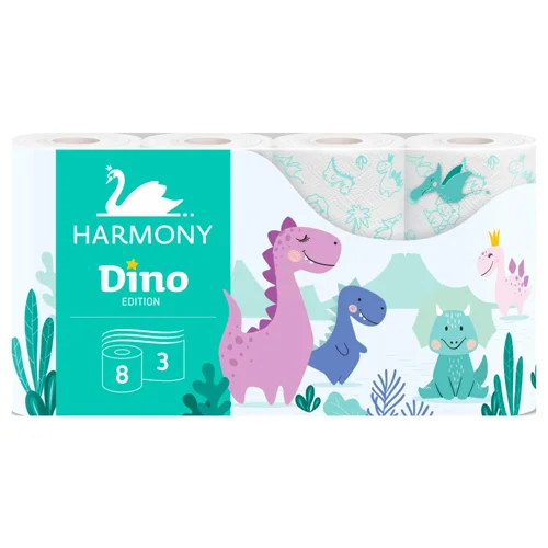 Туалетний папір Harmony Dino 3-шаровий 8шт