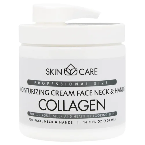 Крем для обличчя, шиї і рук Skin Care Зволожуюючий і живильний з колагеном 500мл