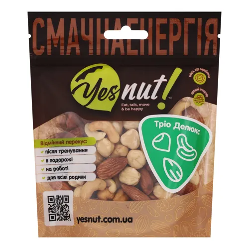 Суміш горіхів смажених Тріо Делюкс Yesnut! д/п 100г