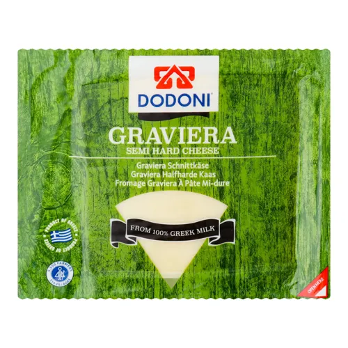 Сир 40% напівтвердий Graviera Dodoni вищого ґатунку 250г