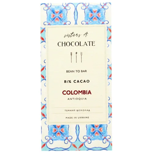 Шоколад чорний Sisters A. Chocolate Колумбія 81% 65г